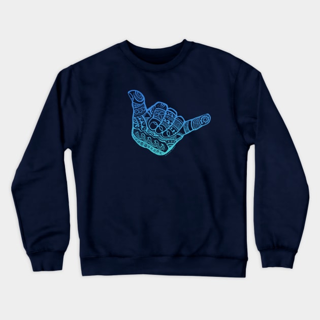 Boho Shaka Hang Loose Crewneck Sweatshirt by Jitterfly